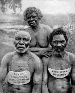Three Aborigines from the Coast Tribes Above Brisbane, Australia