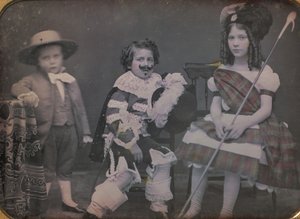 Three Children in Costume by Unbekannt