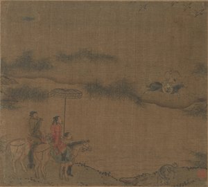 Three Horsemen Hunting Wild Geese
