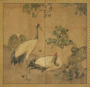 Three Cranes Under a Tree, Edo Period, 1615-1868