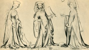 Three Young Women by Unbekannt