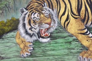 Tiger Painting at Bongeunsa Temple, Seoul, South Korea