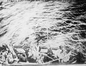 Titanic Survivors on Way to Rescue Ship Carpathia