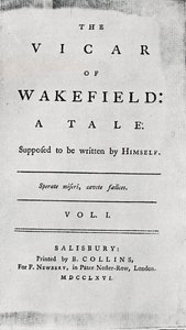 Title Page of The Vicar of Wakefield, 1766