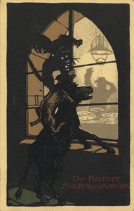 Title Design of the Book Town Musicians of Bremen by the Brothers Grimm