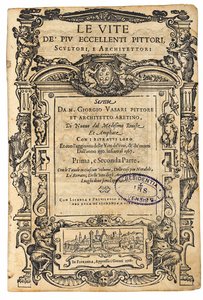 Title Page from: Giorgio Vasari, The Lives of the Most Excellent Italian Painters, Sculptors