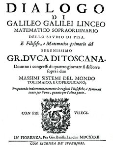 Title Page of Dialogo, by Galileo