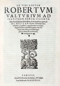 Title page of Valturio
