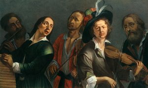 Transverse Flute, Xylophone, Viola and Violin, Unknown Czech Painter of the Second Half of the Seventeenth Century