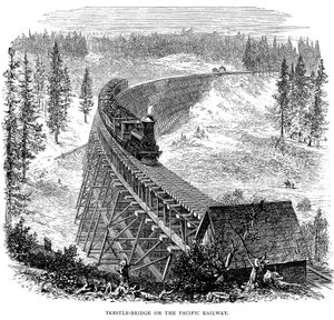Trestle Bridge on the Union Pacific Railroad, USA by Unbekannt