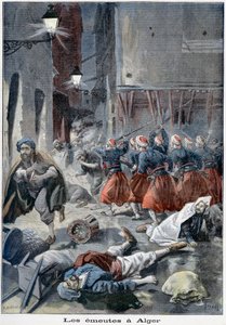 Troops Attempting to Clear Streets During Anti-Jewish Riots, Algiers, Algeria by Unbekannt