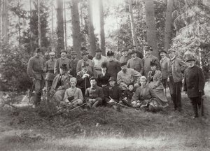 Tsar Alexander III with Family and Friends on a Hunt in the Bialowieza Forest, Russia, 1894