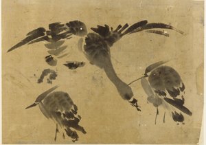 Two Herons and a Goose by Unbekannt