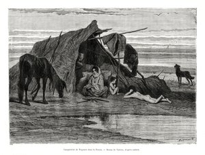 Tziganes camping in the Puszta, 1886 by Unbekannt
