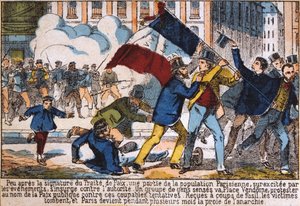 Uprising Leading to the Establishment of the Paris Commune, 1871 by Unbekannt