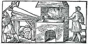 Using Bellows to Increase the Draught in a Furnace, 1540