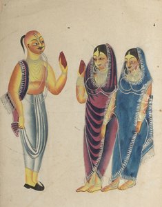 Vaishnava Devotee with Two Women by Unbekannt