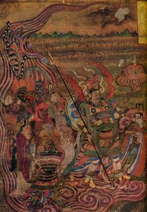 Vaishravana Travelling Across the Waves, from the Caves of the Thousand Buddhas by Unbekannt