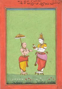 Vamana being blessed by King Bali by Unbekannt