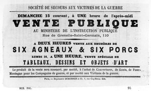 Public Sale, from French Political Posters of the Paris Commune, May 1871
