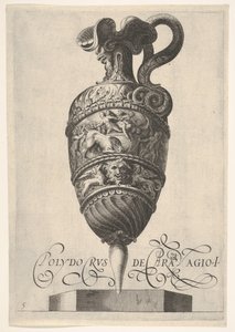 Vessel with Grotesque Masks, Griffins, and a Frieze Populated by a Bull and Men