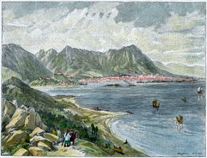 Victoria, Hong Kong, from the Chinese mainland, c1890 by Unbekannt