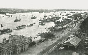 View from the Hooghly Bridge, Calcutta, India, 1895