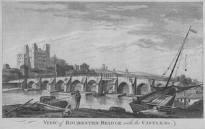 View of Rochester Bridge with the Castle
