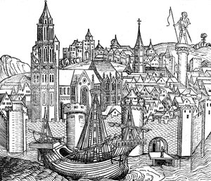 View of fortified city by Unbekannt