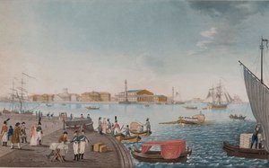 View of the Neva River and the Stock Exchange in Saint Petersburg, Early 1800s
