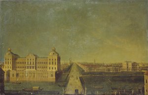 View of the Nevsky Prospekt from the Anichkov Palace with the Shuvalovs House, Second Half of the 18th Century by Unbekannt