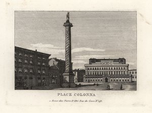 View of the Piazza Colonna with the Column of Marcus Aurelius