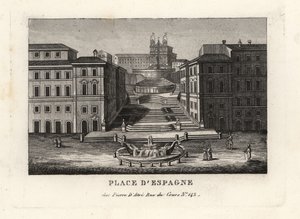 View of the Piazza di Spagna, Rome by Unbekannt