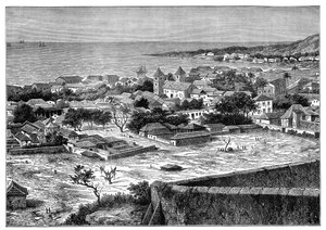 View of the roadstead and town of San Paolo de Loanda, Angola, West Africa by Unbekannt