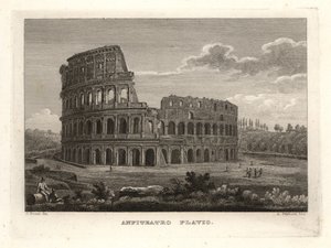 View of the ruins of the Flavian Amphitheater, Rome by Unbekannt