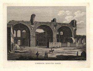 View of the ruins of the Temple of Peace or the Forum of Vespasian, Rome by Unbekannt