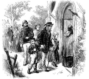 Villagers Going to Church on Sunday, London, 1872