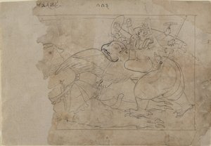 Vishnu on Garuda Slaying a Demon by Unbekannt