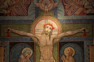 Visitation Basilica Crucifixion mosaic by Antoine Molkenboer, Annecy, France by Unbekannt