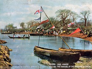 Waiting the Arrival of the Mission Steamer, Likoma, Lake Nyasa, Africa by Unbekannt