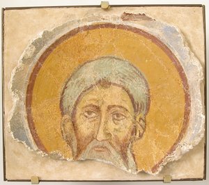 Wall Painting of a Male Saint, Byzantine, 12th century, modern restoration by Unbekannt