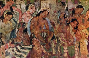 Wall painting from the Caves of Ajanta of Raja Mahajanaka, c480 by Unbekannt