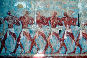 Wall painting (detail), Temple of Queen Hatshepsut, Luxor, Egypt by Unbekannt