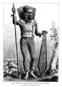 War Costume of the Natives of the Caroline Islands, central Pacific Ocean, 1877 by Unbekannt