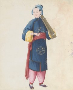 Musician Playing Bowed Qin by Unbekannt