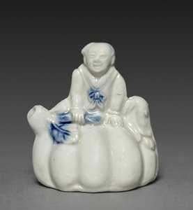 Waterdropper in Shape of Chinese Boy Seated on a Gourd, 18th-19th century by Unbekannt