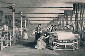 Weaving by Power Looms, 1835, 1904