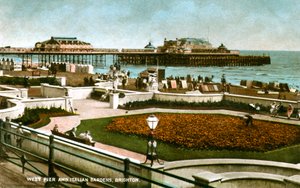 West Pier and Italian Gardens, Brighton, Sussex, 1928 by Unbekannt