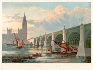 Westminster Bridge, London, Looking from the South Bank of the Thames by Unbekannt