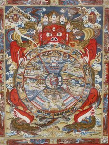 Wheel of life or wheel of Samsara (Mandala), Kopan monastery, Bhaktapur, Nepal by Unbekannt